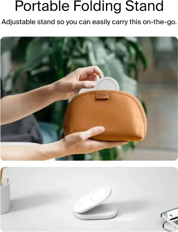 Зарядно устройство Belkin BoostCharge MagSafe, магнитна сгъваема стойка за безжично зареждане 15 W — снимка 5