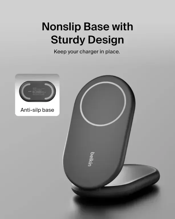 Зарядно устройство Belkin BoostCharge MagSafe, магнитна сгъваема стойка за безжично зареждане 15 W — снимка 6