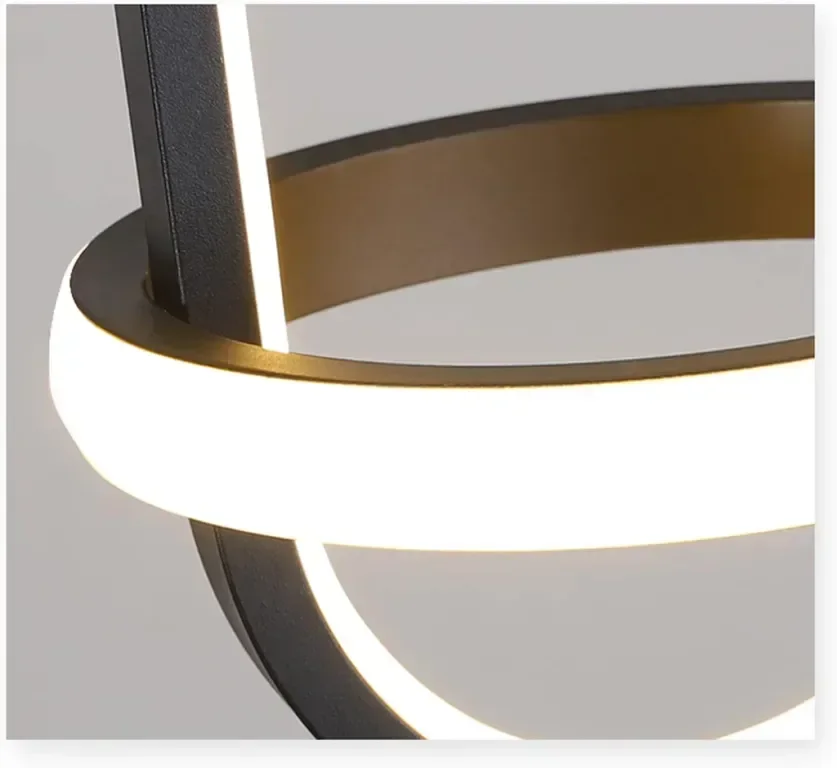 NICRX 21W черна LED висяща лампа, 35 х 15 х 15 см — снимка 4