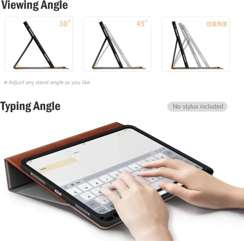 Antbox Калъф за iPad Pro 11 инча (M4) 2024 с вграден държач за молив, от PU кожа, кафяв — снимка 8