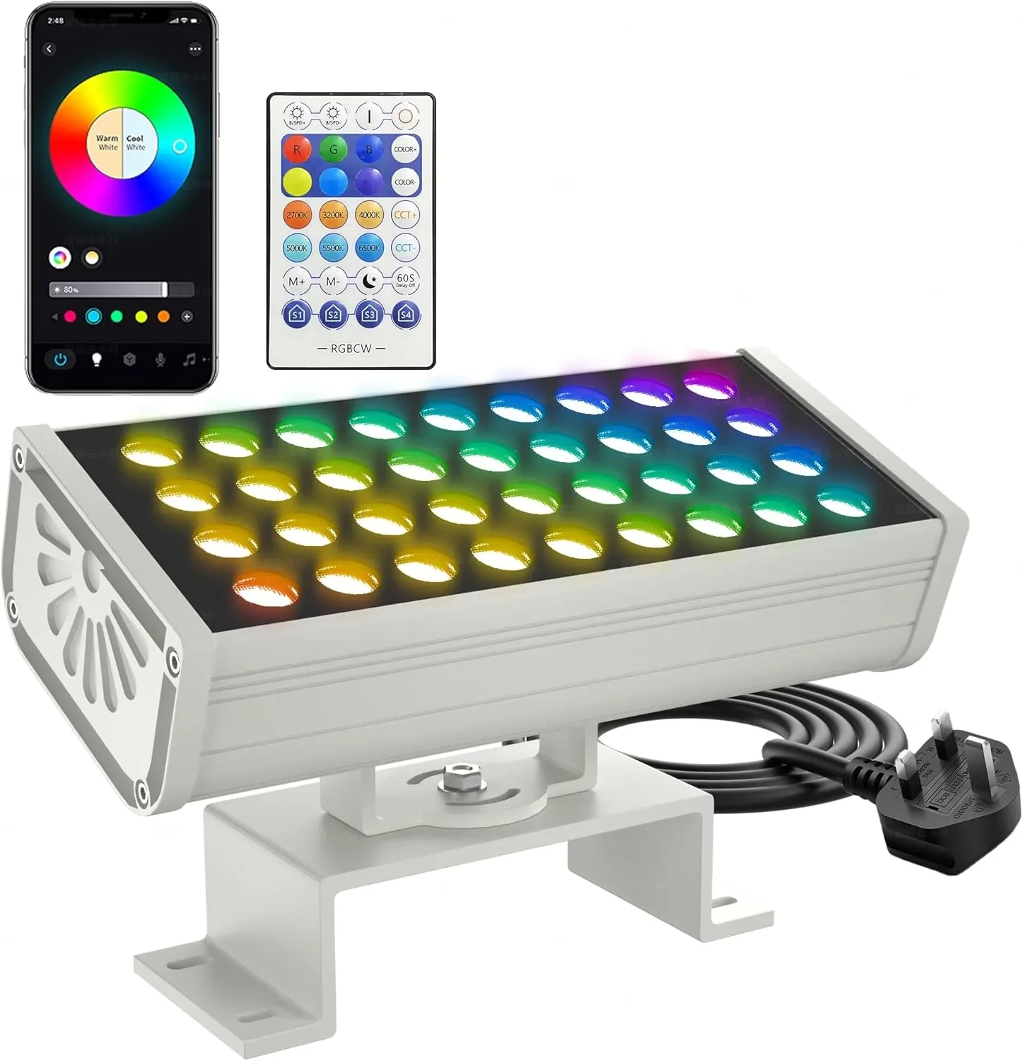 Смарт LED външно осветление за монтаж с RGB + CCT, дистанционно управление и таймер