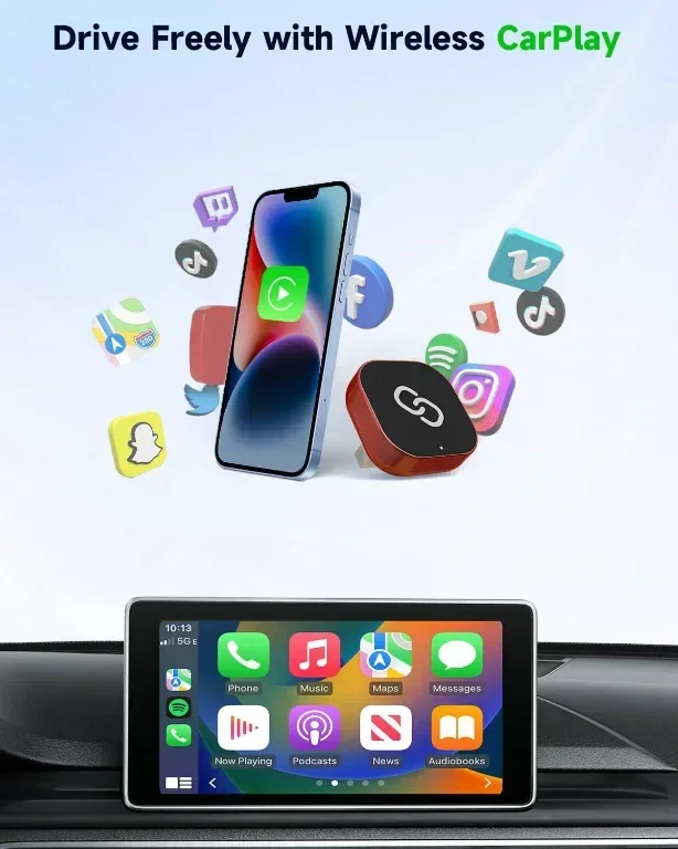 Безжичен CarPlay адаптер Spedal за iPhone, за автомобили от 2016 г. и iOS 10+ (само за iPhone) — снимка 2