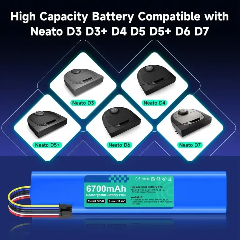 CITYORK 14.4V 6700mAh батерия, съвместима с прахосмукачка робот Neato Botvac D3 D3+ D5 D5+ D6 D7 — снимка 5