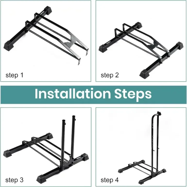 Favoto Bike Rack Stand Floor - Вертикална стойка за велосипеди, за велосипеди 20-29 инча, черна — снимка 5