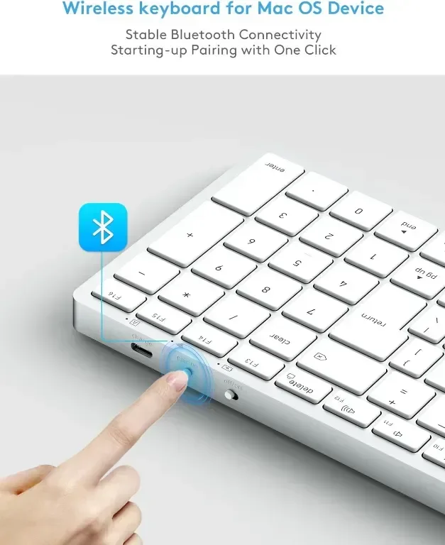 Безжична Bluetooth клавиатура Yivandi за Apple Mac OS – QWERTY оформление, ножични клавиши — снимка 3