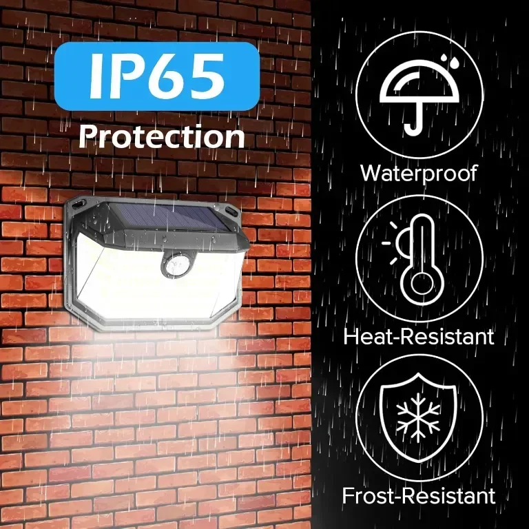 Соларни външни лампи със сензор за движение Lenlun, 230 LED, 3 режима, IP65, 6 броя — снимка 4