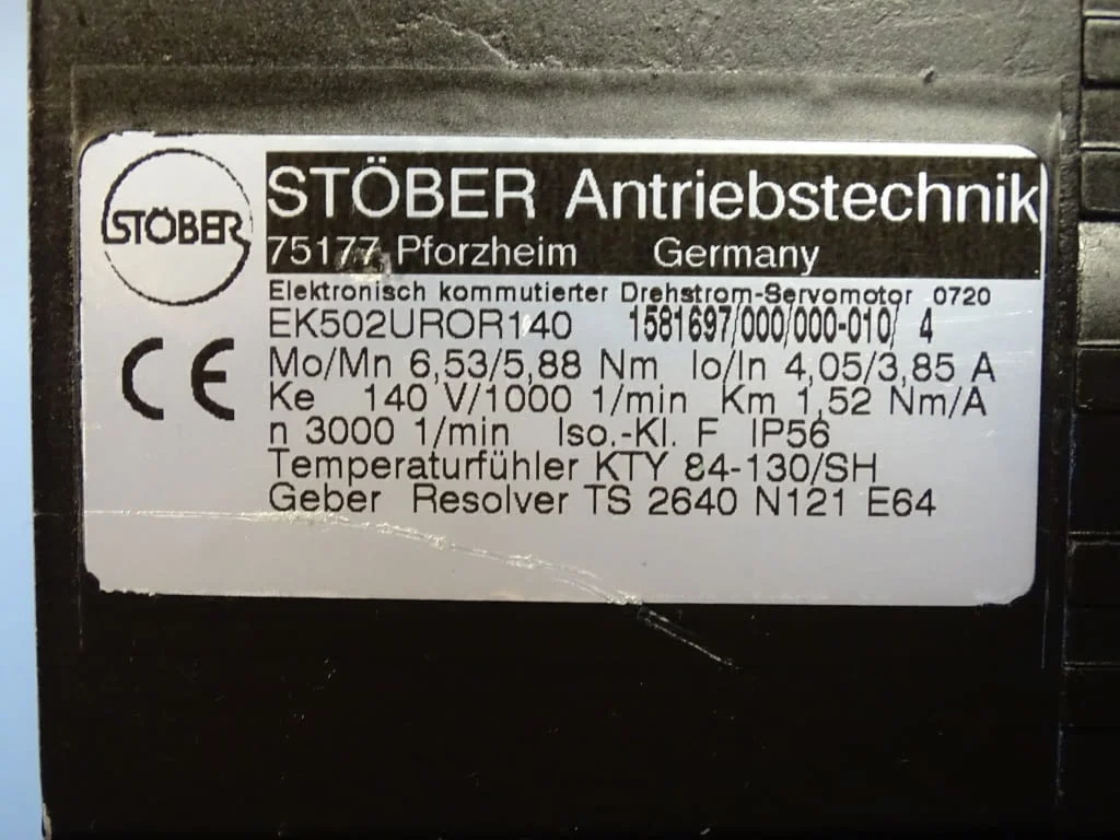Сервомотор STOBER EK 502 UROR 140 servomotor 6.53/5.88 Nm — снимка 2