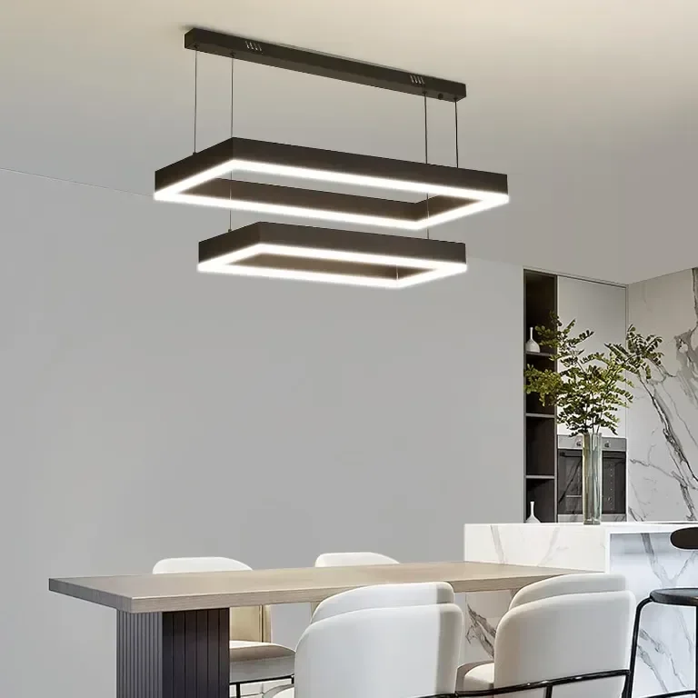 Модерен LED полилей Fordeson, димируем с дистанционно, 2 слоя — снимка 9