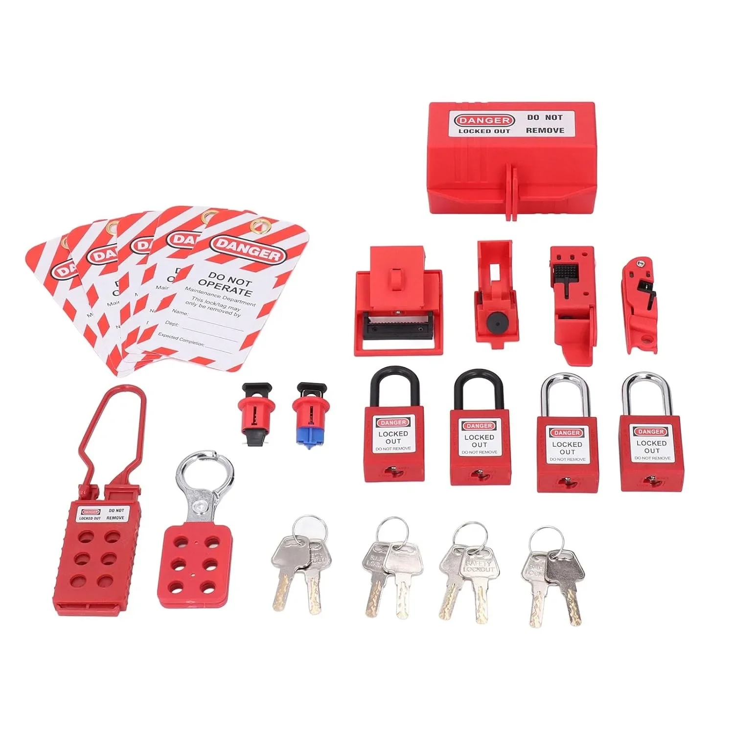 Комплект за блокиране (Lockout/Tagout) на електрически заключвания с чанта за съхранение — снимка 6