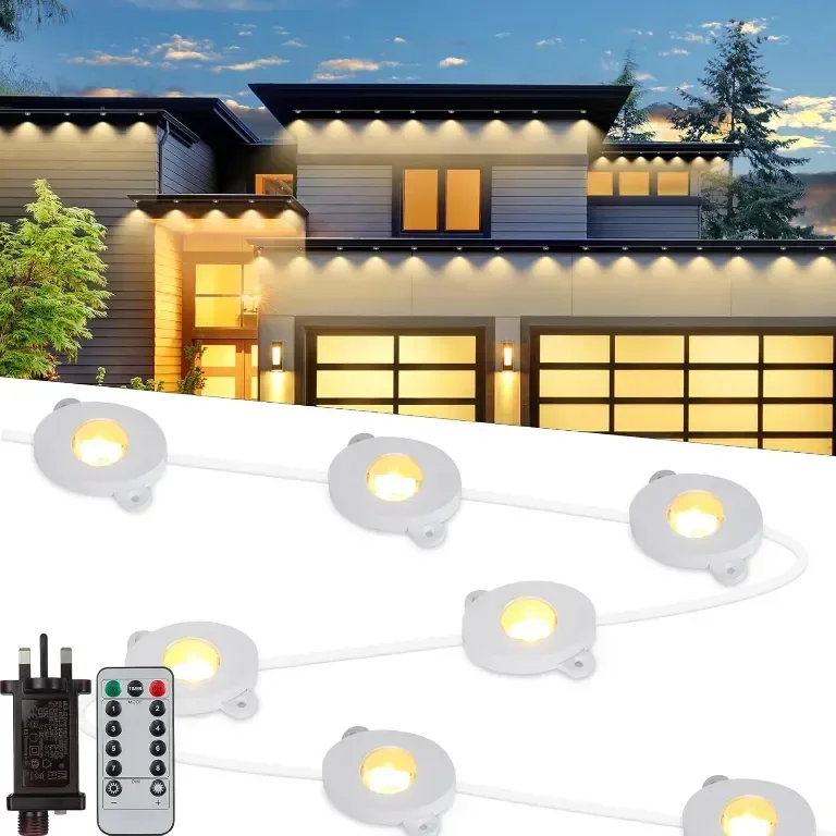 Коледни лампички Tacobey 15 м 36LED, дистанционно, 8 режима, таймер, водоустойчиви - топло бяло