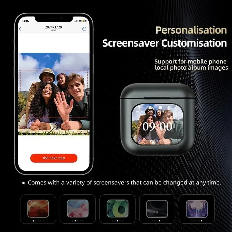 Escapade Pro безжични слушалки с тъч екран на кутията, златисти — снимка 4