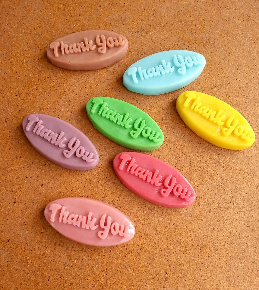 Ароматни и Цветни глицеринови сапунчета с надпис „thank you“ 10 броя от atelierabcarving.com — снимка 4