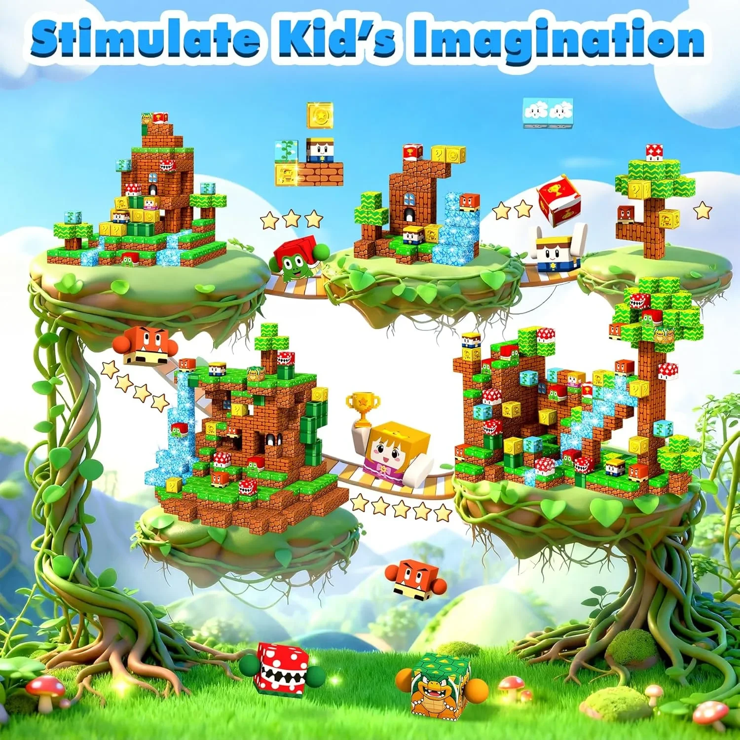 Магнитни строителни блокчета „Magnetic Building Blocks“ – 108 части, 3+ години — снимка 4