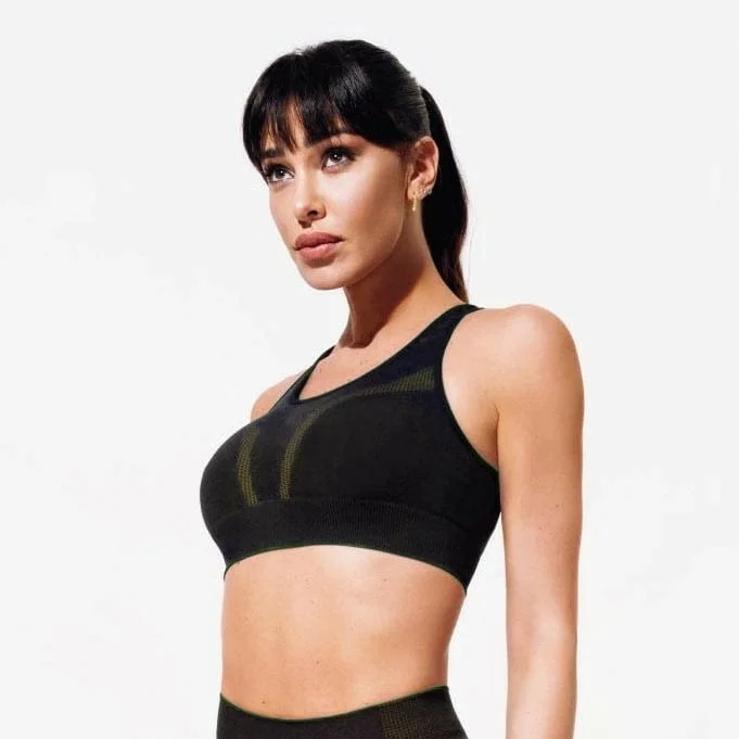 Jadea S-M, M-L, L-XL черен-розов, черен-зелен спортен сутиен без банели спортно бельо спортни сутиени — снимка 2
