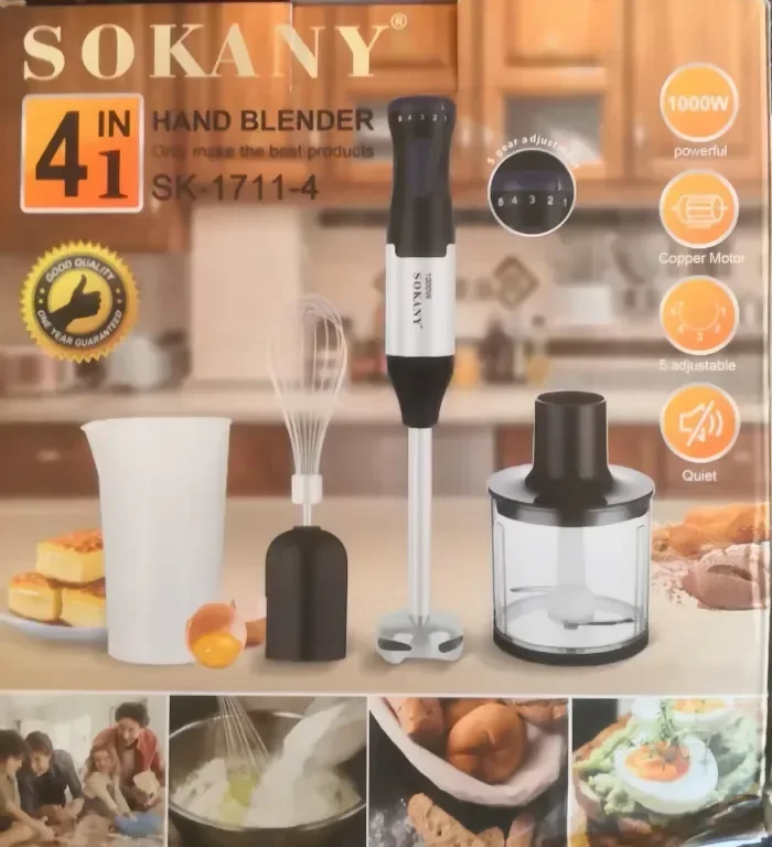 Ръчен потопяем блендер Qeelin 4 в 1, 1000 W 5-скоростен ръчен пасатор — снимка 6