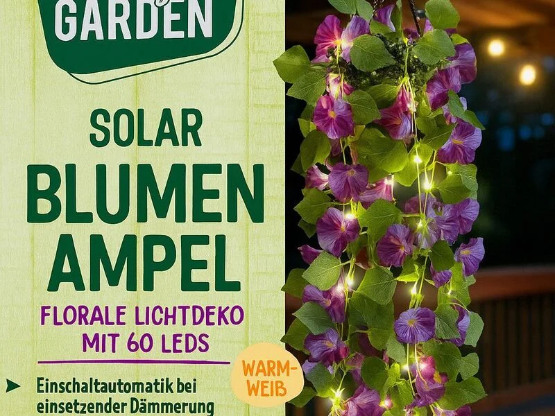 Соларна висяща саксия с LED осветление — снимка 2