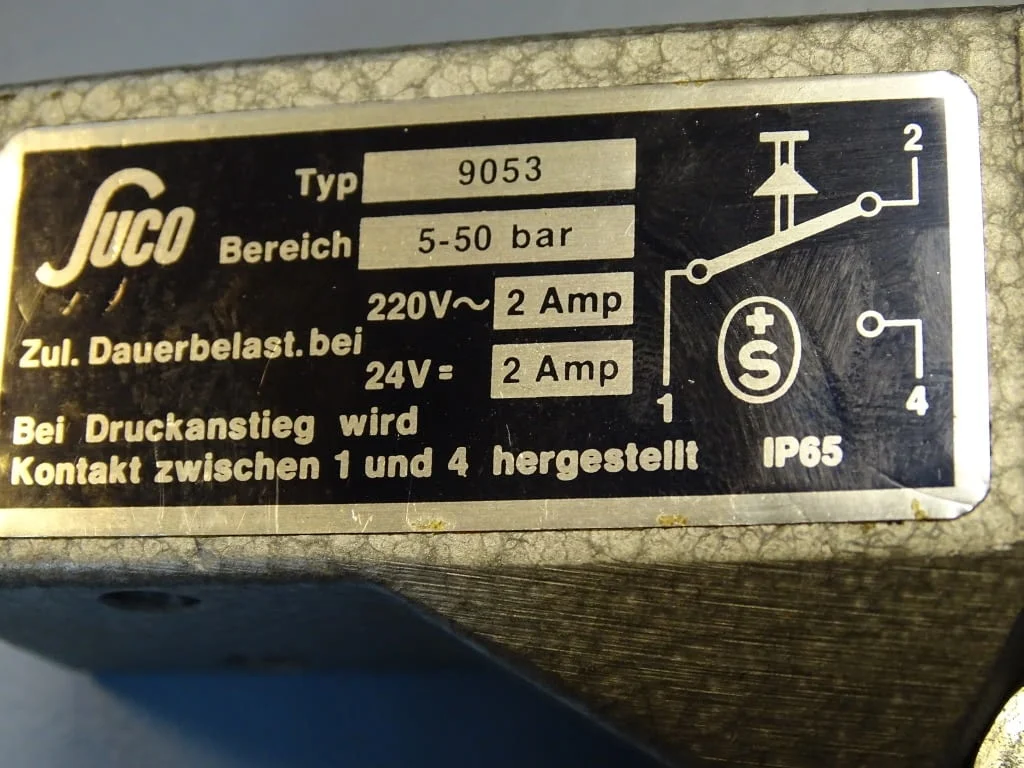 Пресостат SUCO typ9053 Pressure Switch 5-50Bar — снимка 4