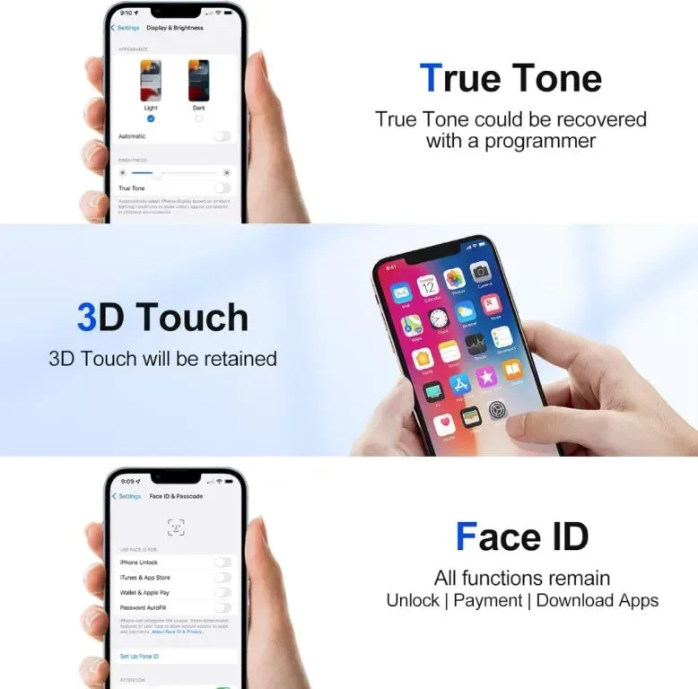 JQYDZH за iPhone 11 Pro Max Смяна на екран LCD 6,5-инчов 3D сензорен дисплей, A2161, A2220, A2218 — снимка 5