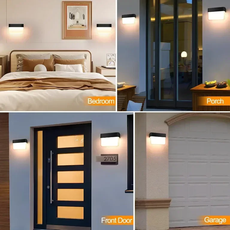 FUDESY LED модерна стенна лампа, външна IP65, 12W, 350LM, 3000K топло бяло — снимка 7