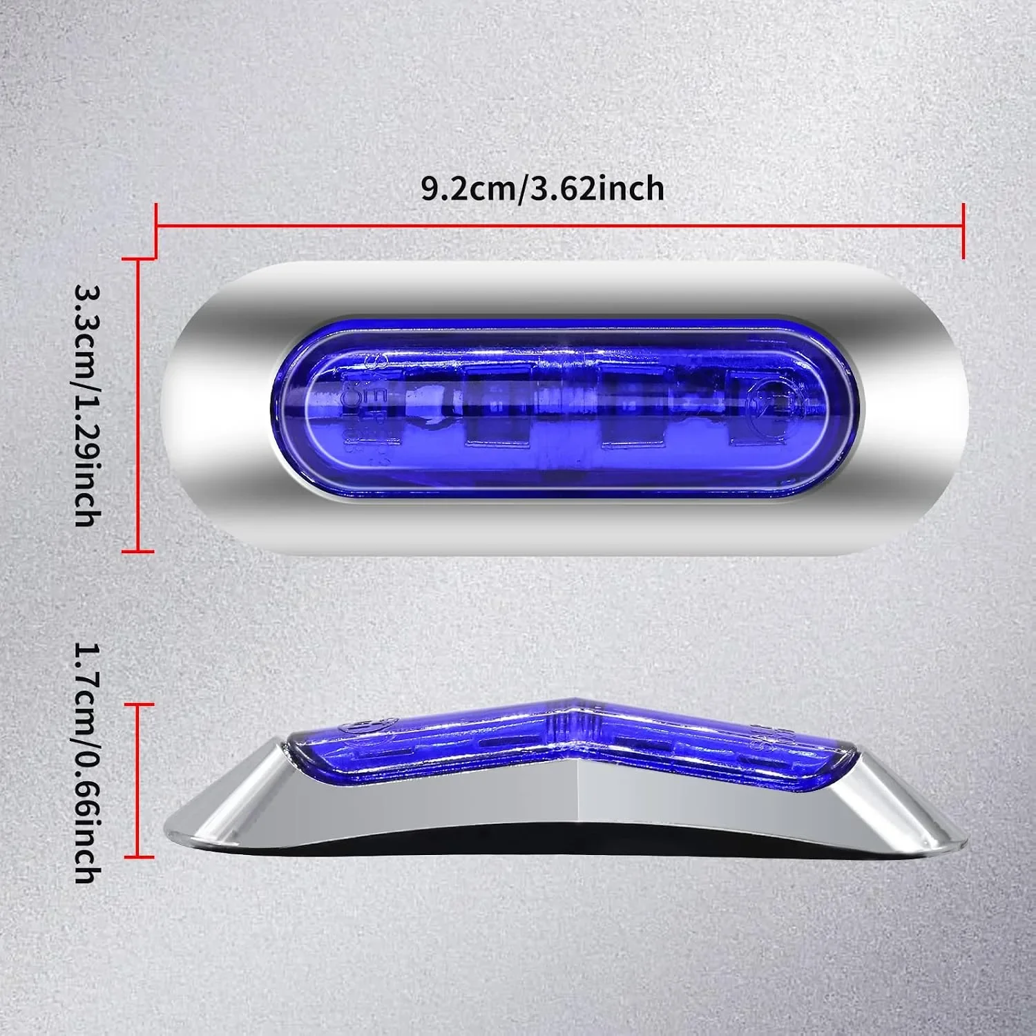 Комплект 10 LED габаритни светлини 12/24 V сини, водоустойчиви светлини за ремарке, бус, камион — снимка 5