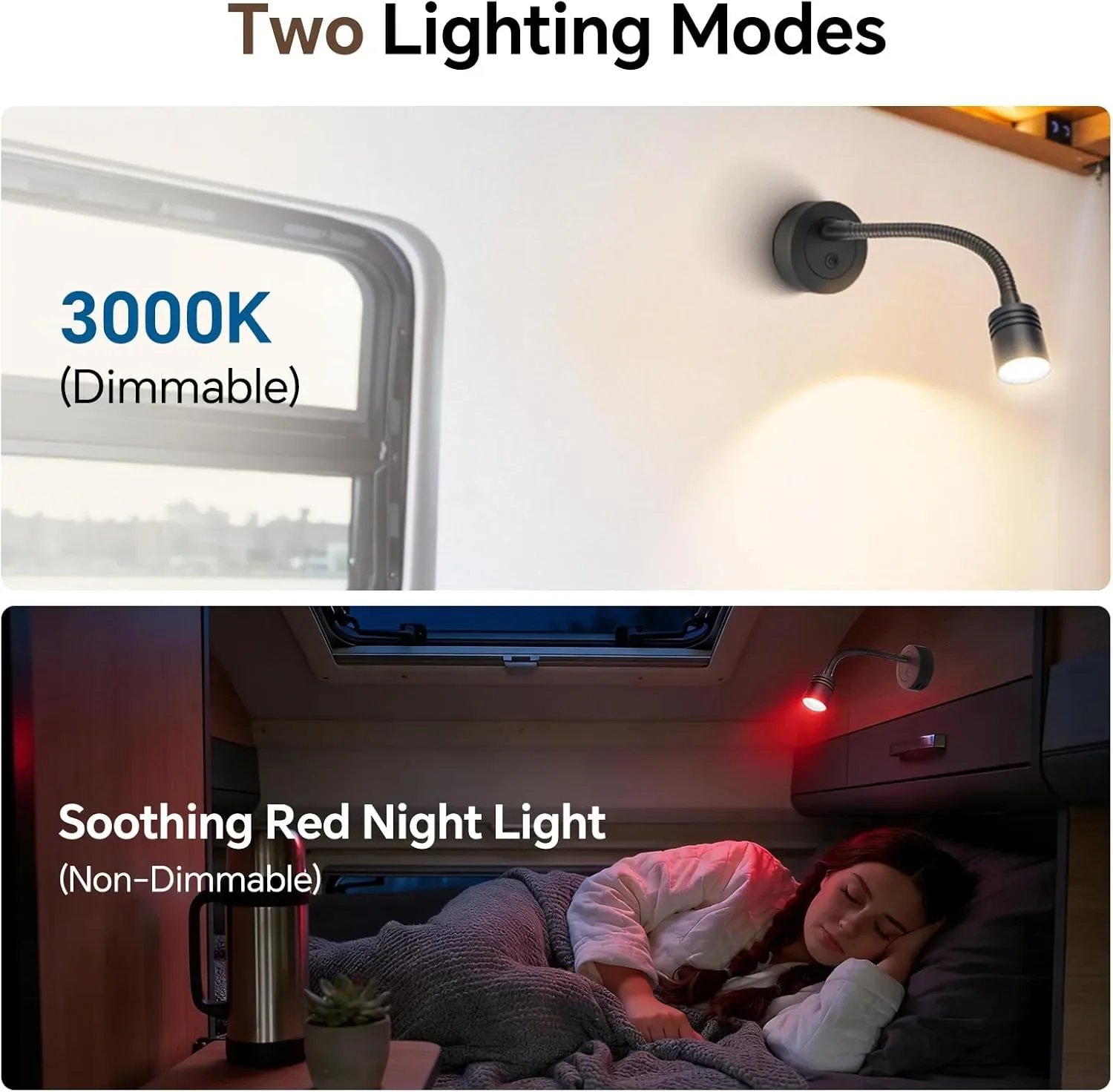 Комплект от 2 броя LED настолна лампа/светлинна стойка с гъвкаво рамо и димиране + 2 USB порта (12–24V) — снимка 6