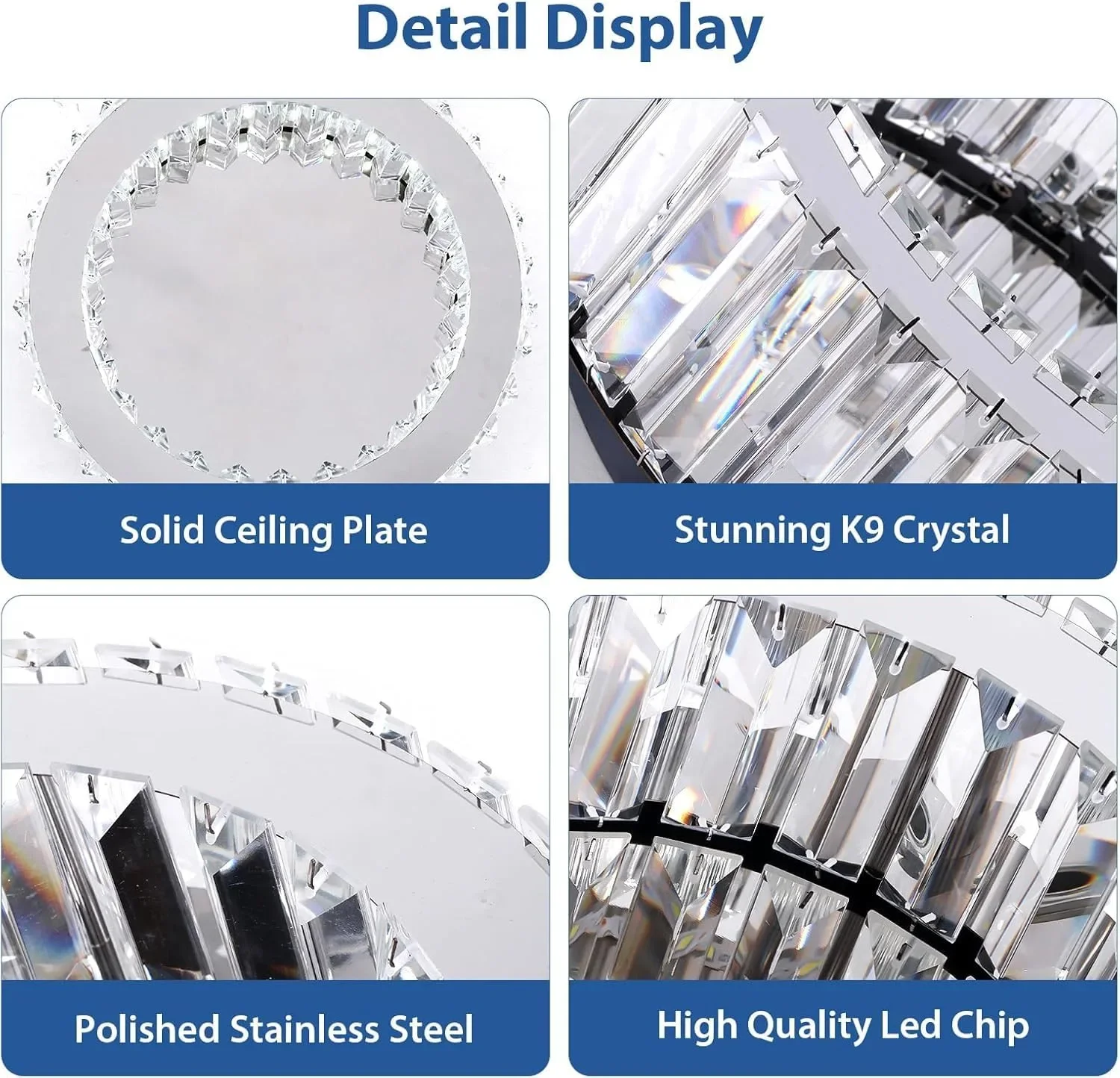 Плафон/полилей LED с кристален ефект, 24W, за таван (30 см), 6500к — снимка 3