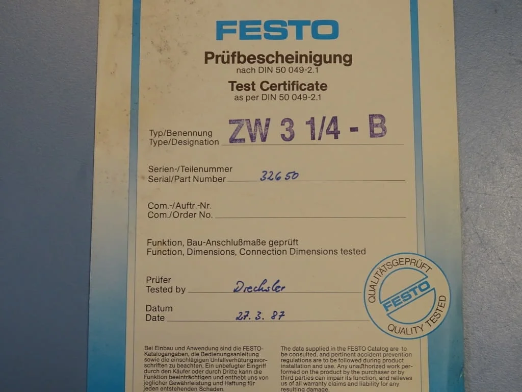Пневматичен разпределител Festo 10096 ZW-3-1/4 B two handed valve — снимка 9