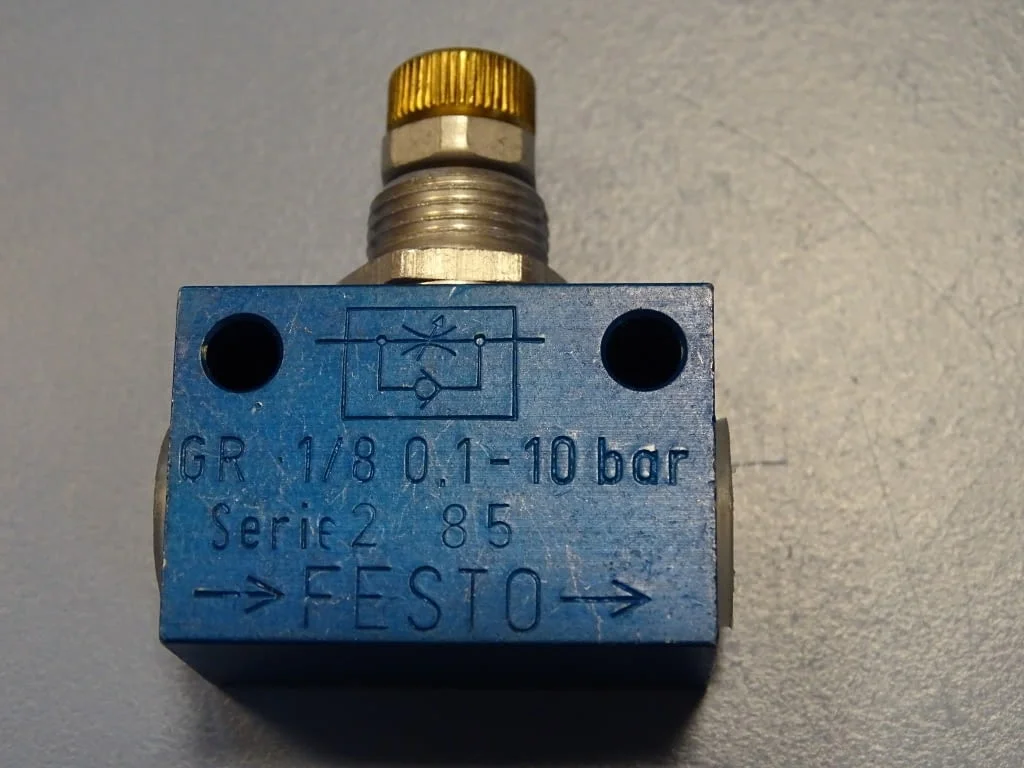 Вентил за контрол на потока Festo GR-1/8 Flow Control Valve 0-10Bar — снимка 3