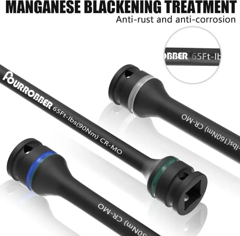 Fourrobber 1/2" Комплект въртящи лостове, 5 части с цветно кодирани 90-190NM — снимка 6