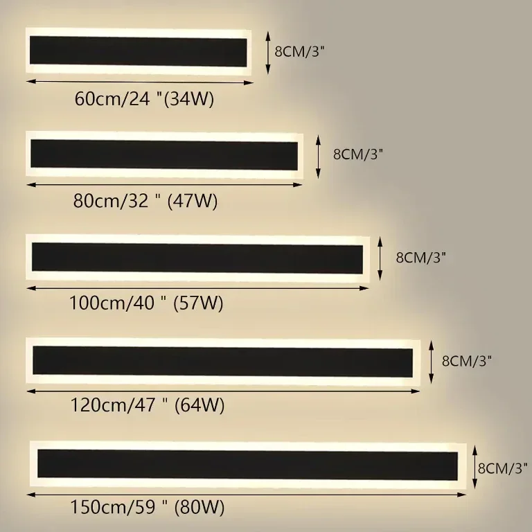 JKFBHGJL 60 см Външна стенна лампа, 22 W, димируема, дистанционно, IP65 — снимка 3