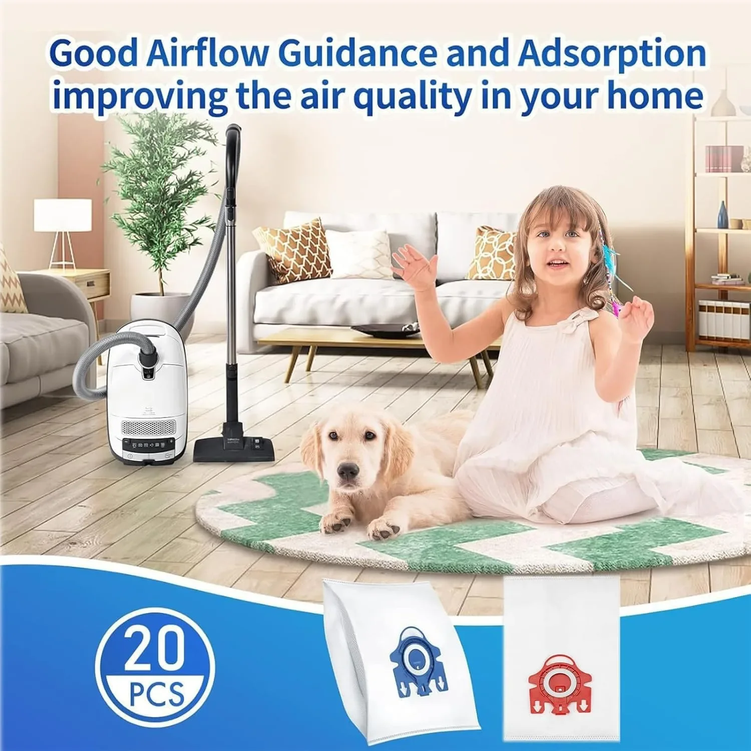20 броя GN 3D високоефективни торби за прахосмукачки Miele GN (серия GN) — снимка 3