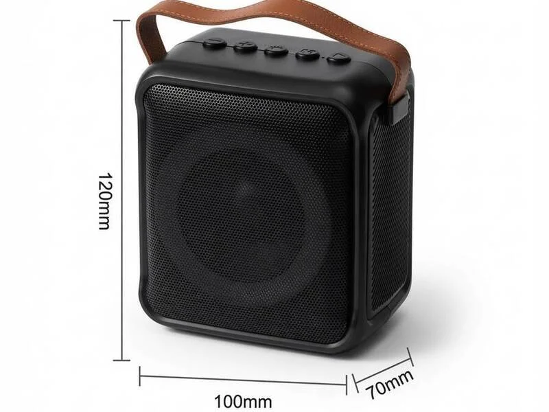 Караоке колонка RK-02 с безжичен микрофон, LED светлини, Bluetooth и FM радио – черна
