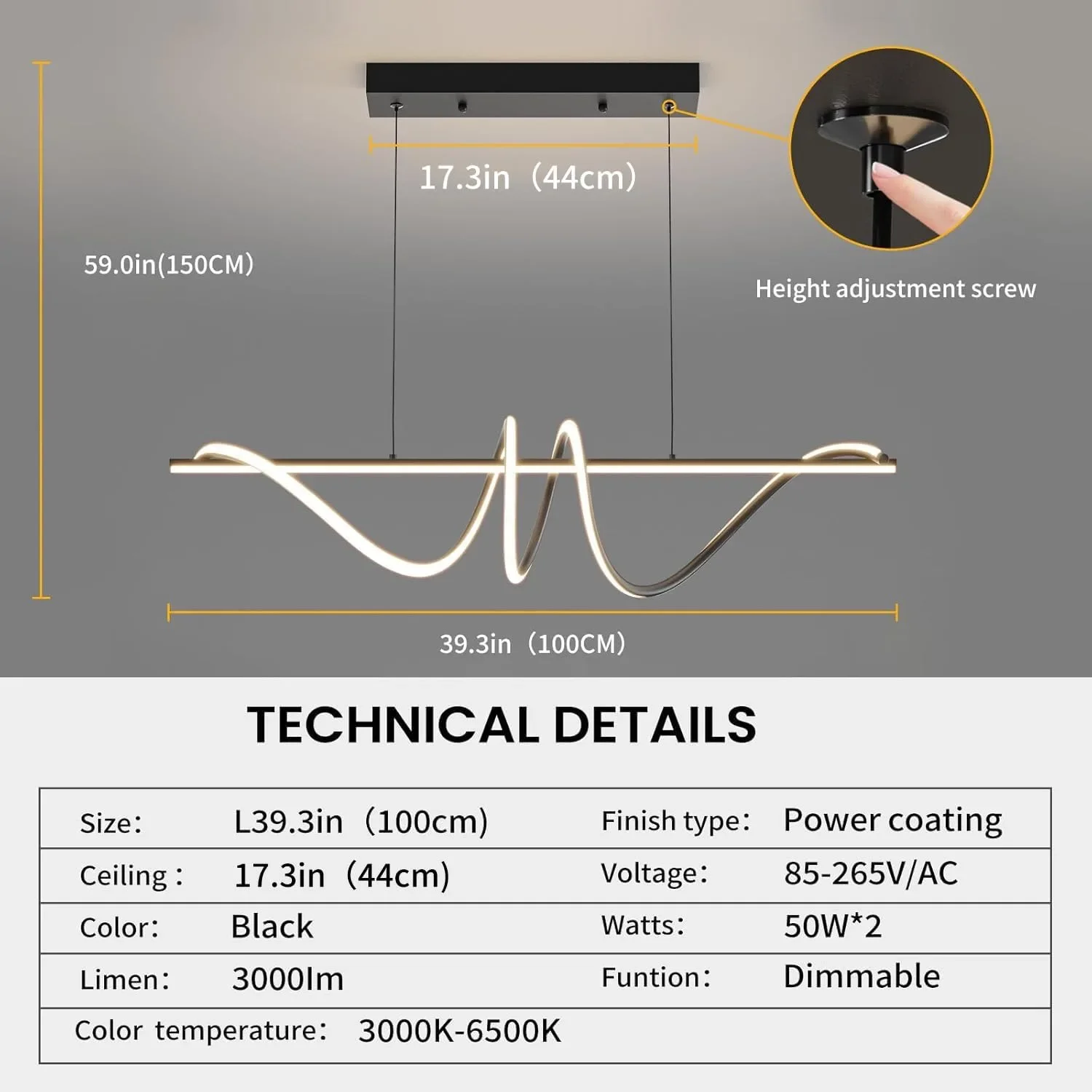 Смарт LED полилей с димер и контрол с дистанционно – L39.3 (100 см) — снимка 2