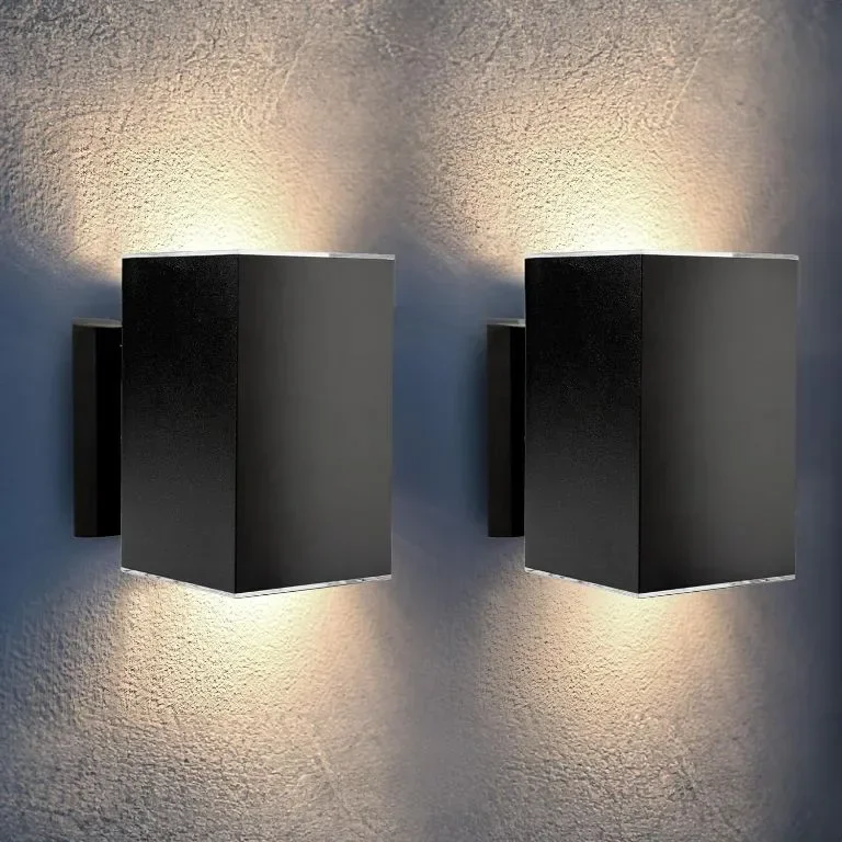 Proxinova Outdoor XL соларна LED стенна лампа, двойна светлина с 8 светодиода, сензор за здрач, 2 бр