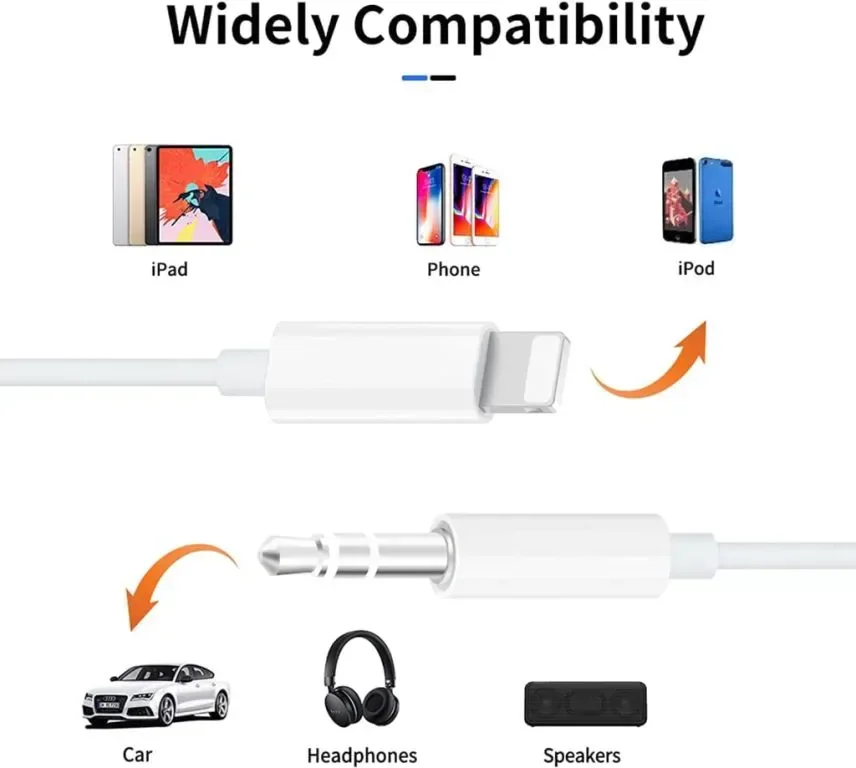 iSkey Aux кабел за iPhone, Lightning към 3.5mm Aux, 1 метър — снимка 3