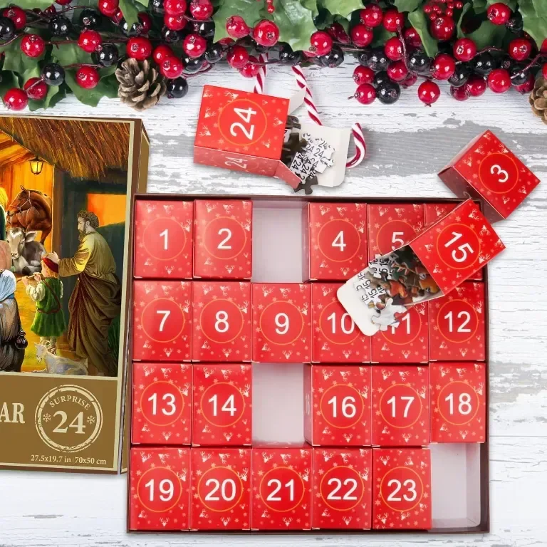 Пъзел Advent Calendar 2024, 24 секции - 1008 части Пъзел Обратно броене до Коледа — снимка 2