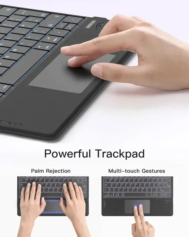 Клавиатура Inateck с тъчпад, AI функция, ултратънка Bluetooth за Windows/iPadOS/Android/iOS,KB01104 — снимка 4