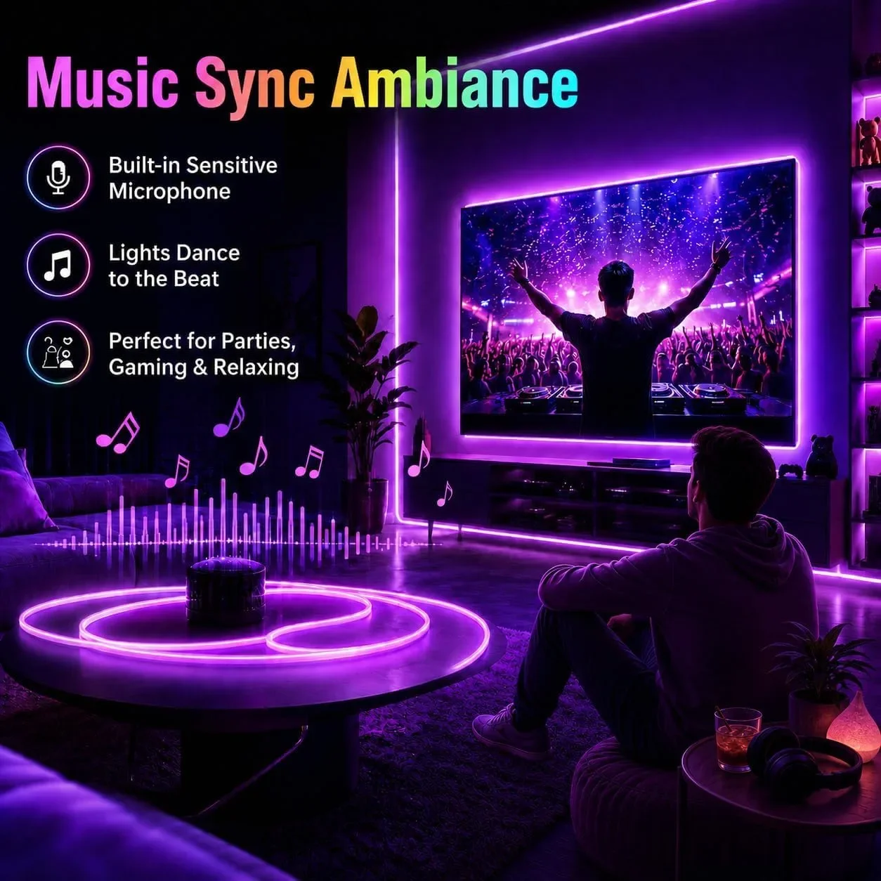 RGB LED неонова лента 5 м 24 V IP65 с APP и дистанционно — снимка 2