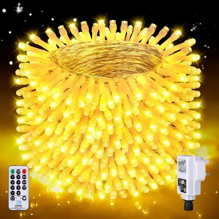 Auriostar 60m 600 LED лампички за коледно дърво с 8 режима/таймер/дистанционно, IP44