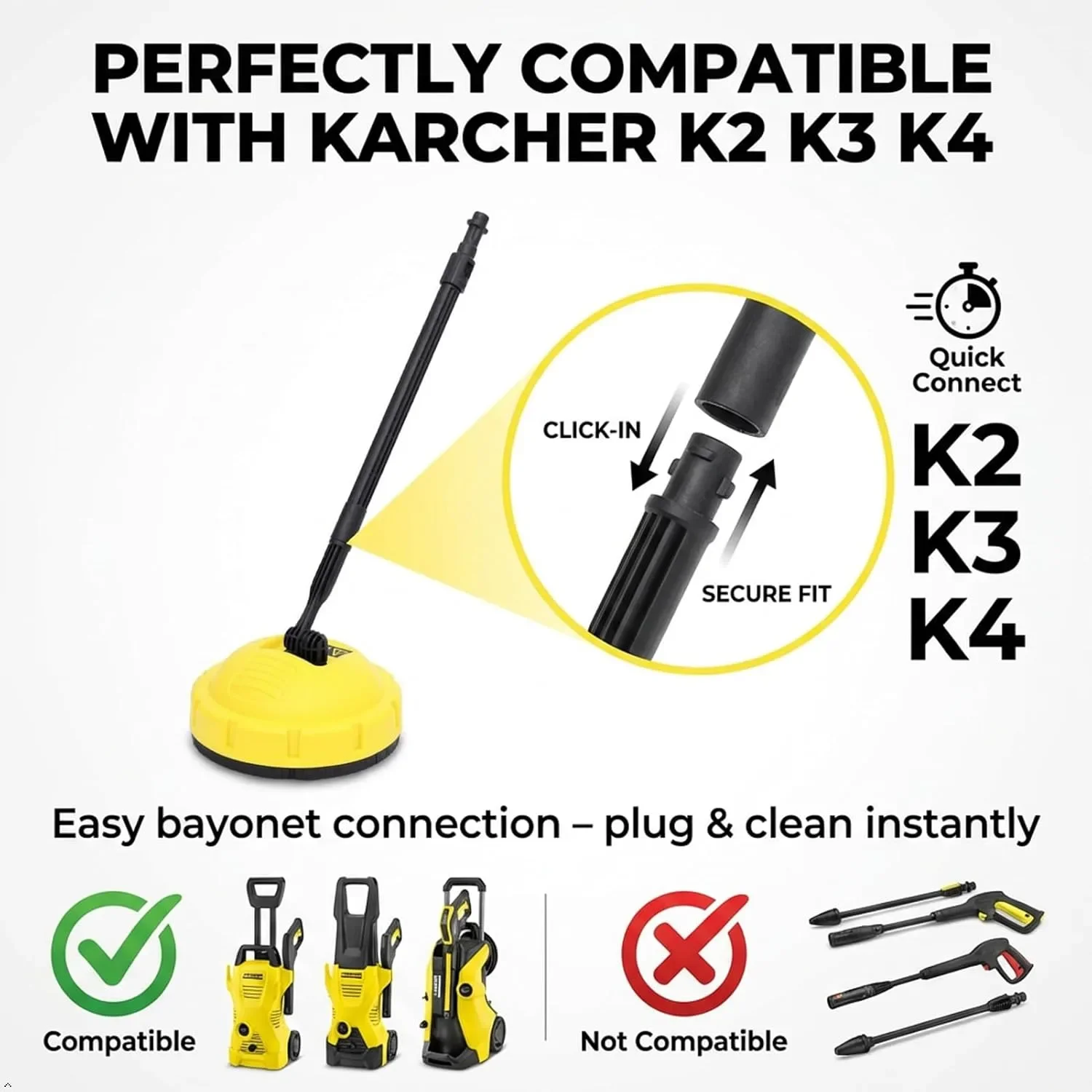 Ротационна приставка за водоструйка Karcher – за почистване на тераса и двор, 58 см — снимка 7