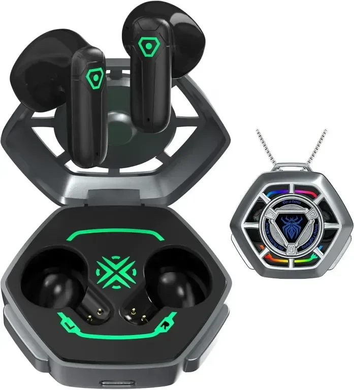 Безжични слушалки ANCwear с Bluetooth 5.3 с емблема на паяк,стикери,HiFi стерео звук,тип C зареждане