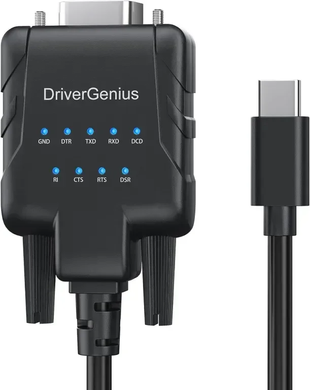 DriverGenius USB232A-E-C | USB-C към сериен/RS232 (DB9) адаптер,Windows 11,macOS 15 (пакет от 2 бр) — снимка 2