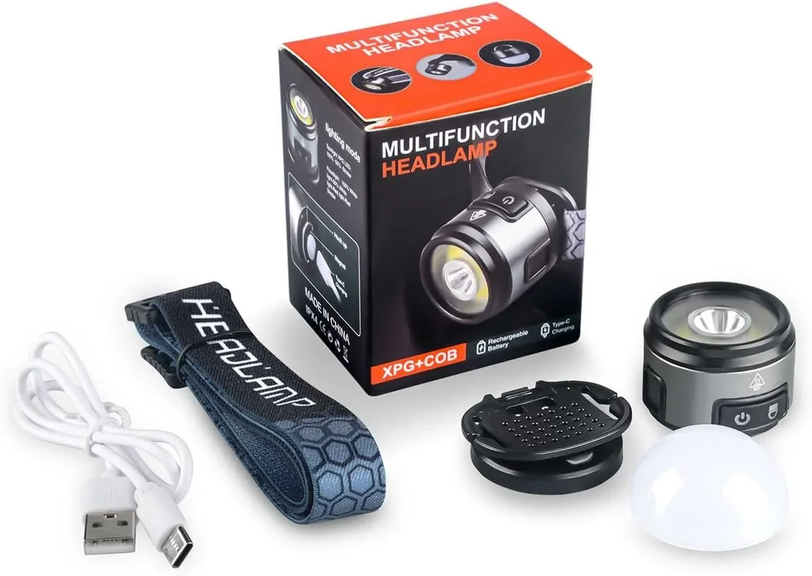 APLOS H600 челник за къмпинг, акумулаторна LED лампа с COB и прожектор — снимка 9
