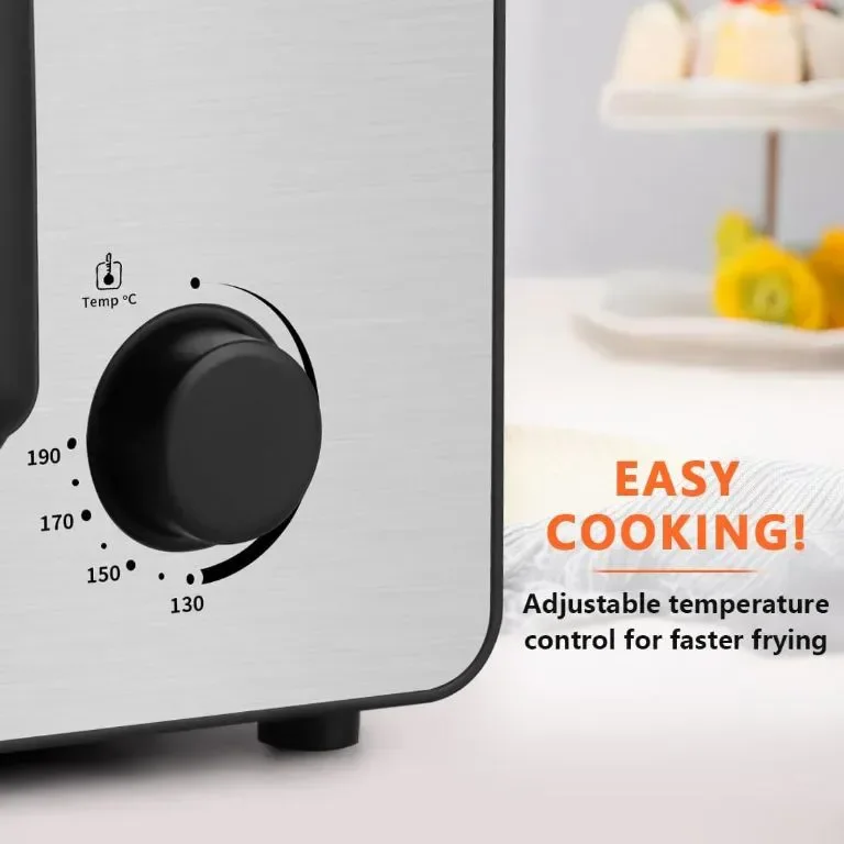 Фритюрник CUSIMAX, 2,5 л фритюрник с незалепващо покритие, сребрист — снимка 4