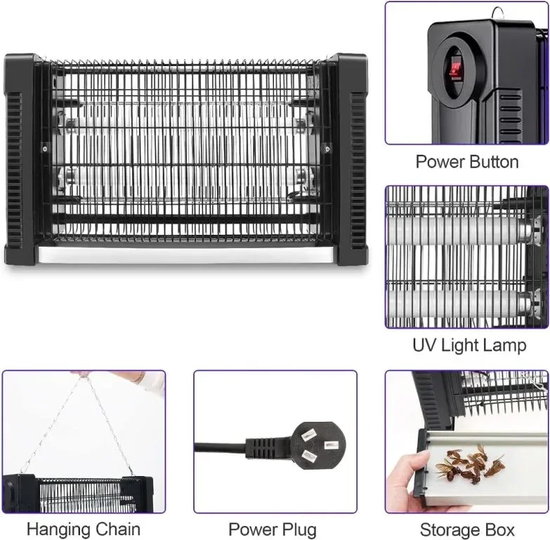 Zapoop Лампа за унищожаване на мухи и комари, 2500V, 20W UV — снимка 7