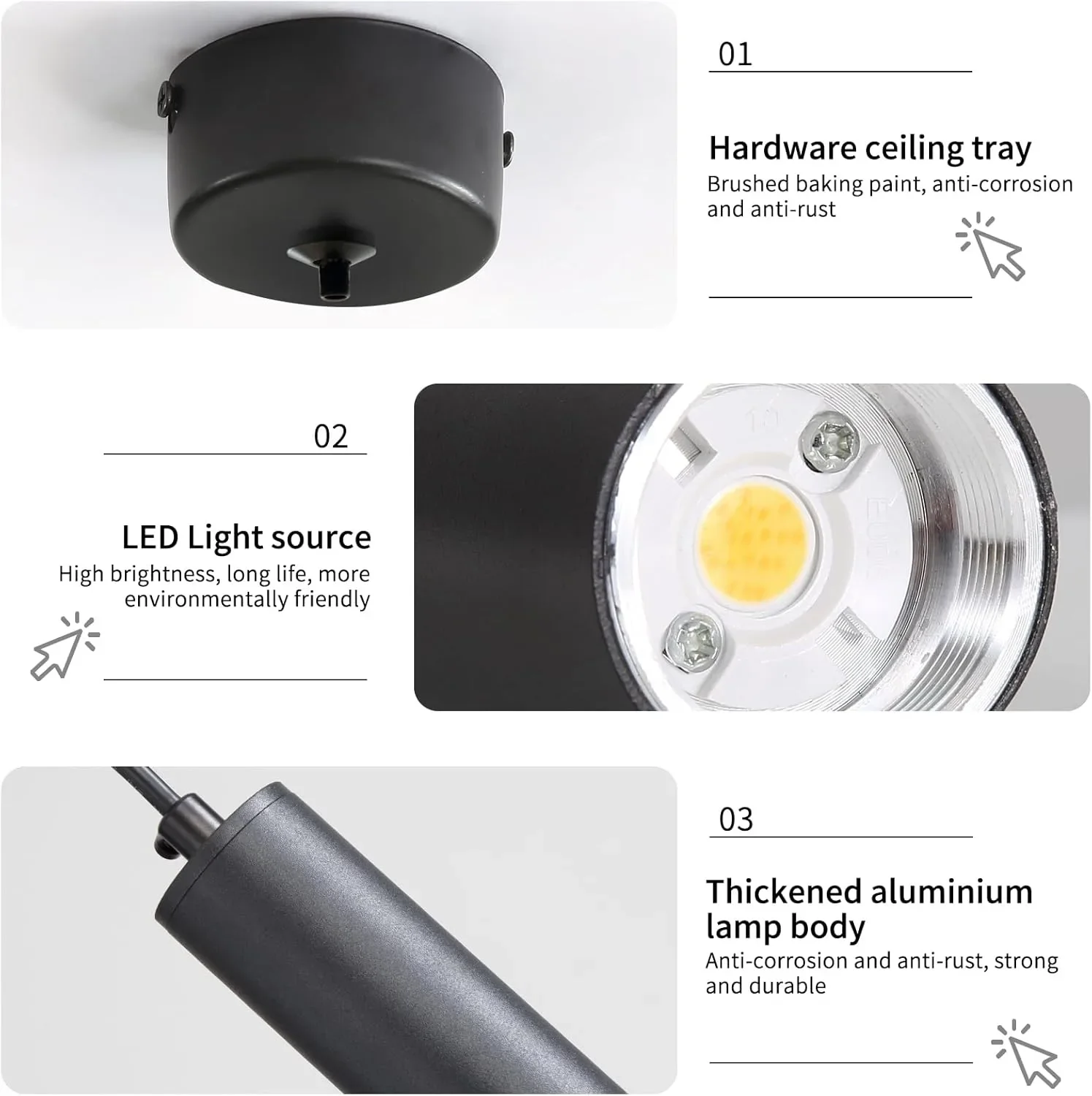LED висяща/таванна лампа Mikeru TC-MD79 за интериор, регулируема светлина — снимка 4