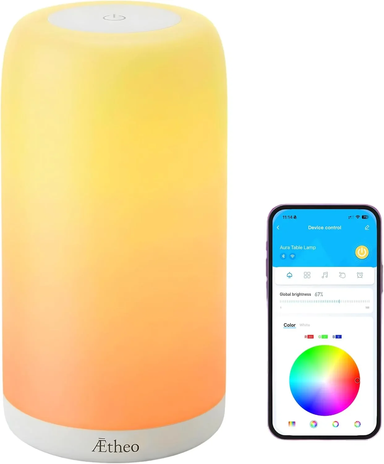 Aetheo Aura Смарт LED нощна лампа с RGB, Wi-Fi, Alexa и Google Home