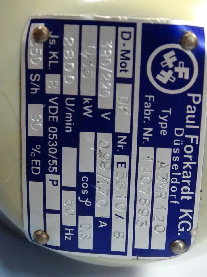 Електрозатегащо устройство Forkardt AZMP 120 electro actuator 2800min-1 — снимка 9