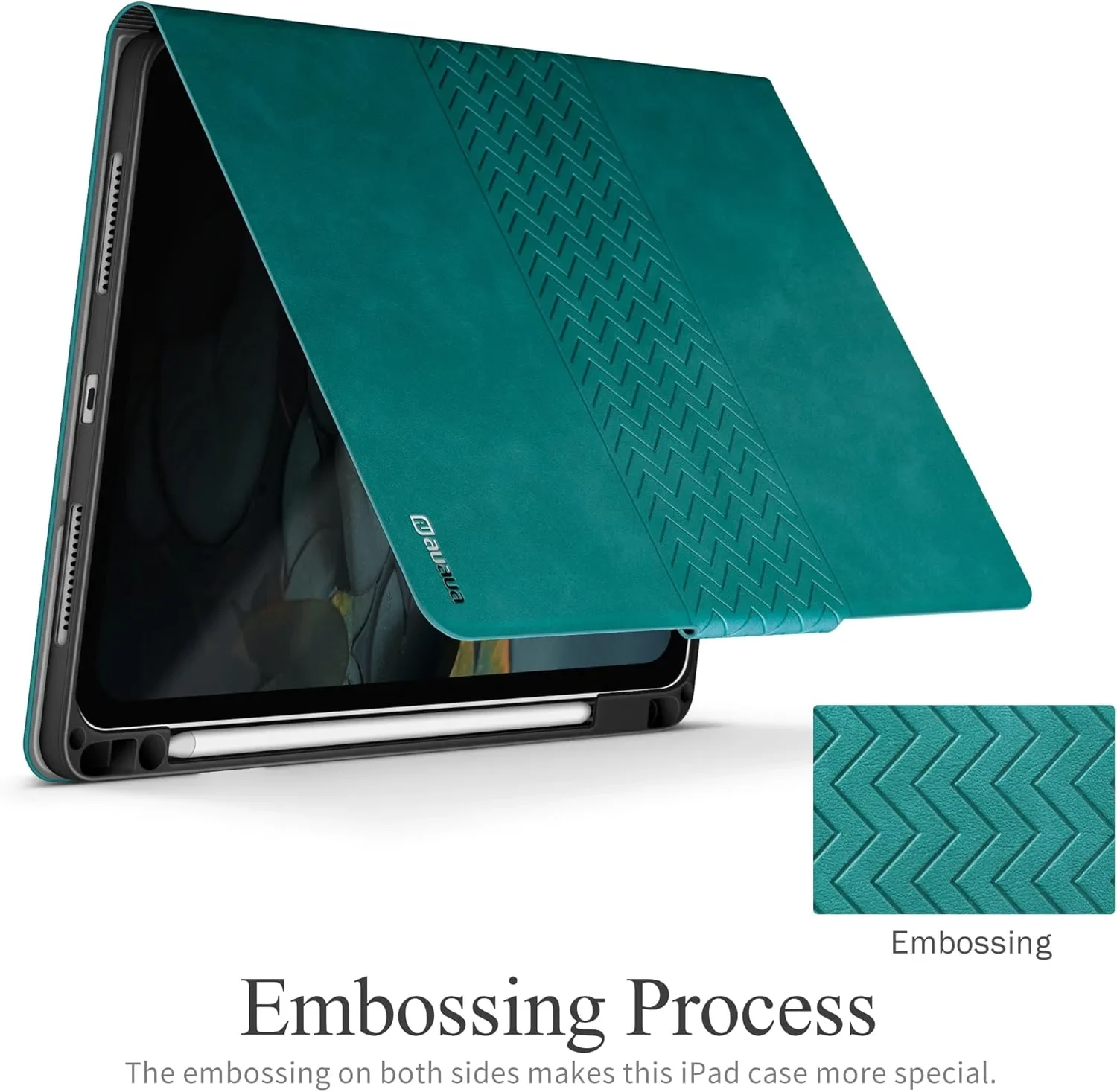 Калъф за iPad Pro 13 инча (M4) 2024 с поставка за Pencil Pro и молив, PU кожа, магнитно закопчаване и стойка — снимка 3