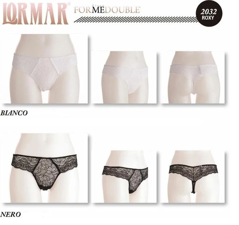 Lormar S, M, L черни, капучино, бели дантелени прашки нормална талия Лормар италианска дантелена прашка — снимка 2